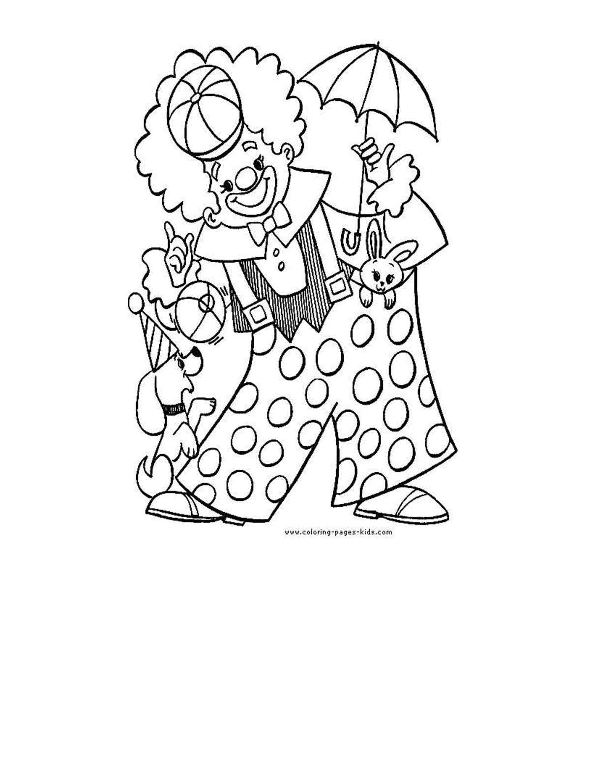 Clown Colouring Page